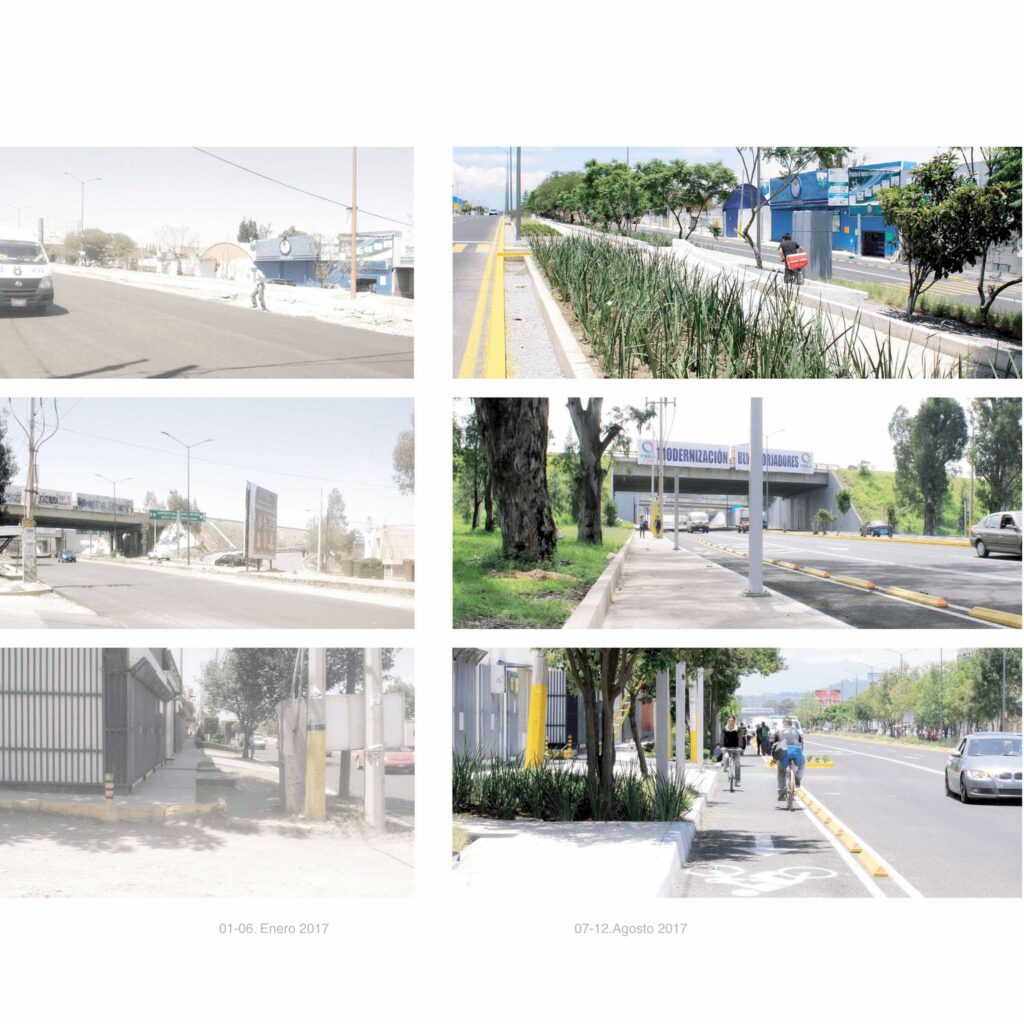 MOLCAJETE Arquitectura Modernización del Boulevard Forjadores Cholula Puebla comparativo 2