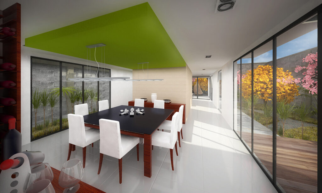 MOLCAJETE Arquitectura Casa c+m comedor y pasillo imagen objetivo